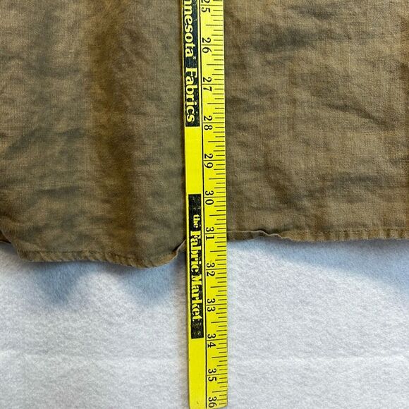 ELLEN TRACY Women’s 100% Linen Half-Zip Utility Top Olive Green Size XL Pockets - Picture 7 of 9